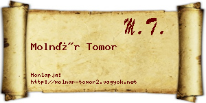 Molnár Tomor névjegykártya